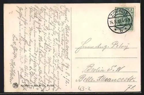 Künstler-AK Beleibte Frau im Badeanzug, Mann mit Angel