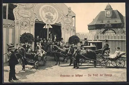 AK Liliput, die Stadt der Zwerge, Theater, kleine Kutschen