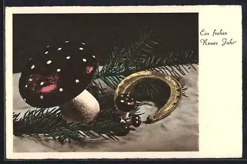 AK Fliegenpilze und Hufeisen