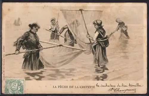 AK La Peche de la Crevette, Krebsfischer