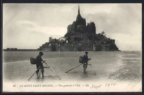 AK Mont Saint-Michel, Blick von Osten mit Krebsfischern