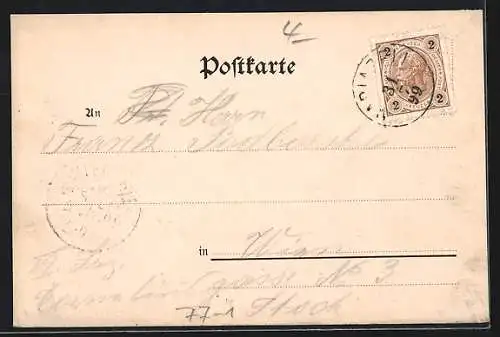 Lithographie Urlauber sind eingeregnet