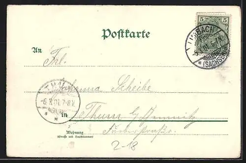 Lithographie Junge Damen und Mann am Fenster, Schreibfaul