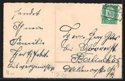 AK Telegramm mit Geburtstagsglückwünschen