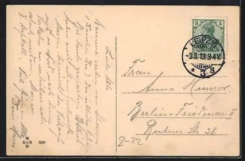 AK Telegramm mit krankem Mann im Bett