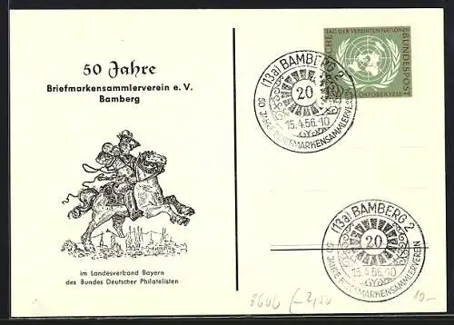 AK Bamberg, 50 Jahre Briefmarkensammlerverein