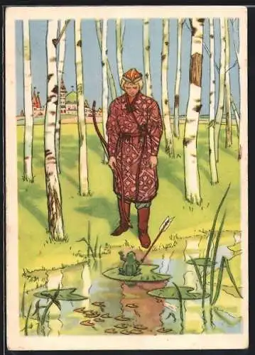 Künstler-AK Märchen von der Froschprinzessin