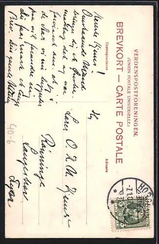 AK Dicker Mann in Abendkleidung, Übergewicht