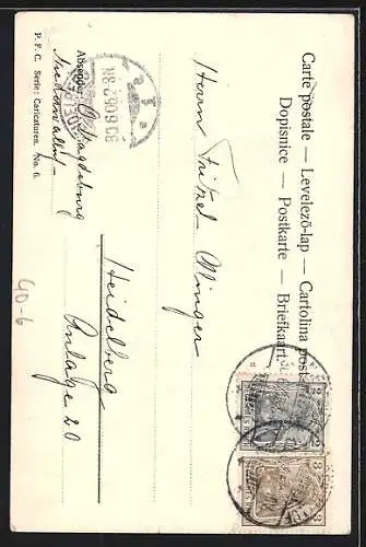 AK Dicker Mann isst eine Hühnerkeule