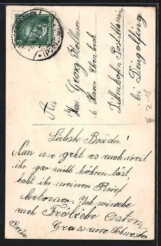 AK Knabe mit grossem Federhalter und Zylinder, Schreibfaul