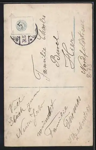 AK Kleines Mädchen auf einer Flasche Wein, Neujahrskarte