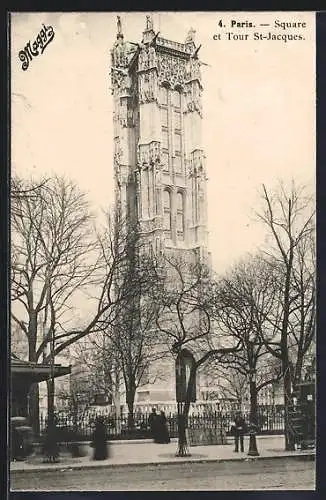 AK Paris, Square et Tour St-Jacques, Reklame für Maggi