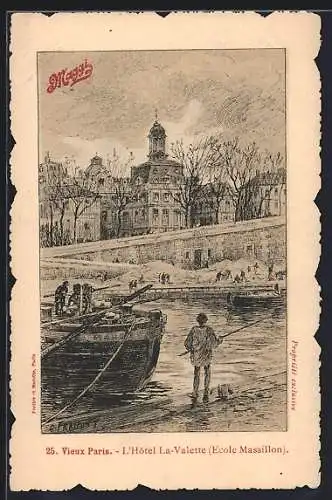 Künstler-AK Paris, L`Hôtel La-Valette, Maggi-Reklame