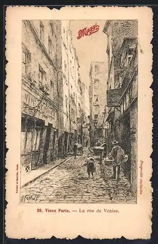 AK Paris, La rue de Venise, Maggi-Reklame