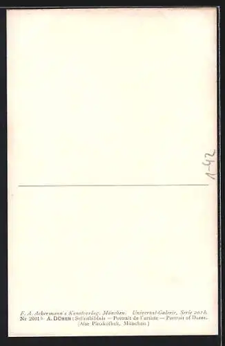 Künstler-AK Der Maler Alfred Dürer im Selbstportrait