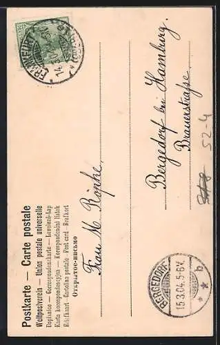 AK Mänch mit einer Geige, Allegorie auf das Gehör