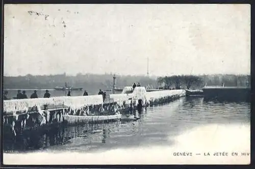 AK Genève, La Jetée en Hiver