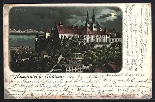 Lithographie Neuchâtel, Schloss