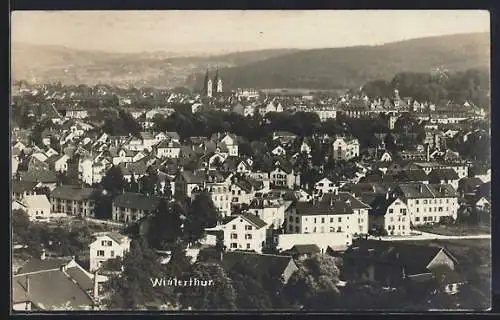 AK Winterthur, Totalansicht mit Fernblick aus der Vogelschau