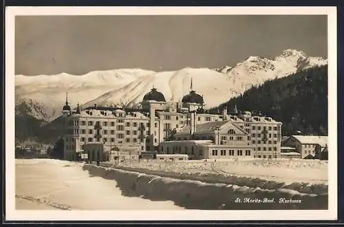 AK St. Moritz-Bad, Das Kurhaus gegen die Berge