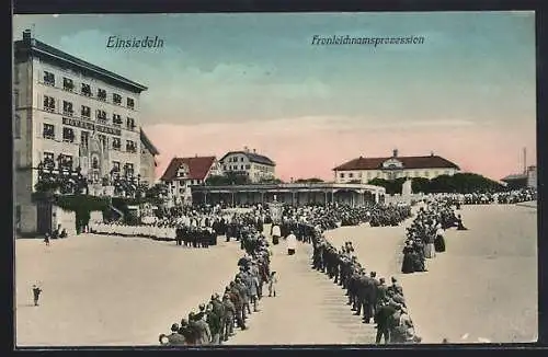 AK Einsiedeln, Szene von der Fronleichnamsprozession