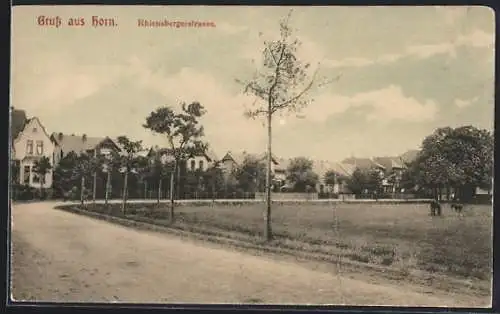 AK Horn, Partie an der Rheinsbergerstrasse