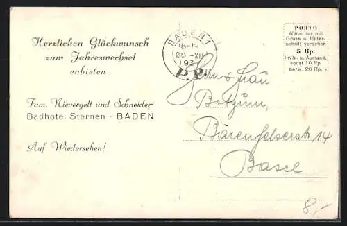 AK Baden, Das Bad-Hotel Sternen am Wasser
