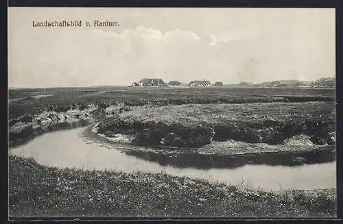 AK Rantum, Landschaftsbild mit Flusspartie