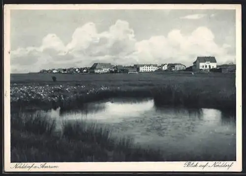AK Norddorf, Ortsansicht aus der Ferne