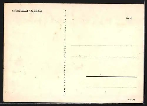 Künstler-AK Schwäbisch Hall, Blick auf St. Michael-Kirche