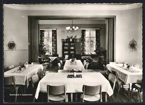 AK Berlin-Kladow, Speisesaal u. Lesezimmer vom Müttergenesungsheim