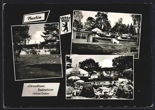 AK Hohen-Gatow /Berlin, Strandhaus Badewiese, Teilansichten