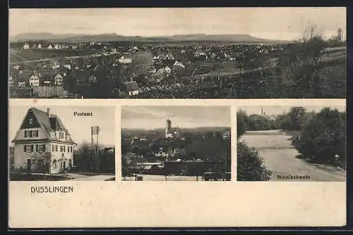 AK Dusslingen, Postamt, Steinlachwehr, Totalansicht