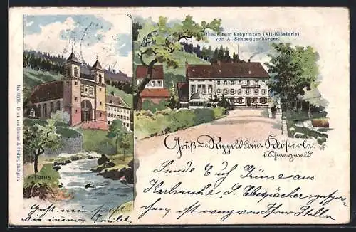 AK Rippoldsau-Klösterle i. Schwarzwald, Gasthaus zum Erbprinzen Alt-Klösterle, Wallfahrtskirche