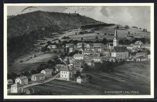 AK Grattersdorf i. bay. Wald, Blick auf den Ort mit Büchelstein