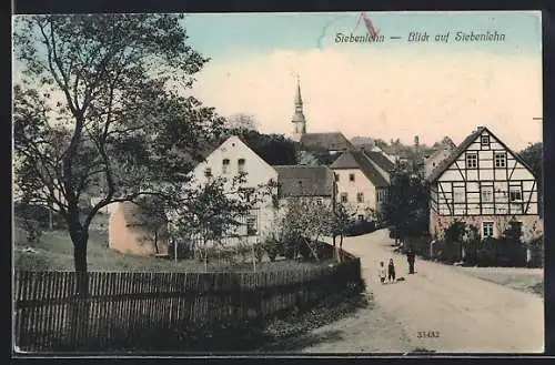 AK Siebenlehn, Partie im Ort mit Fachwerkhaus