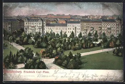 AK Berlin-Charlottenburg, Friedrich-Carl-Platz aus der Vogelschau