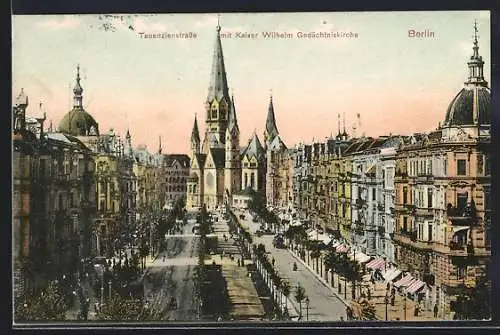 AK Berlin-Charlottenburg, Tauentzienstrassse mit Kaiser Wilhelm Gedächtniskirche