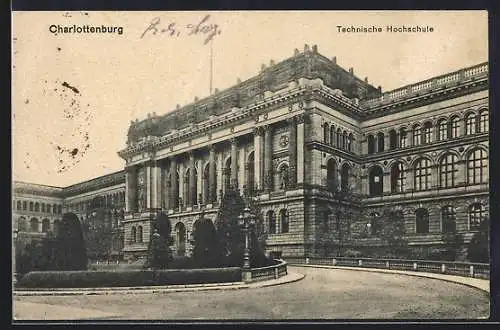 AK Berlin-Charlottenburg, Technische Hochschule mit Strassenpartie