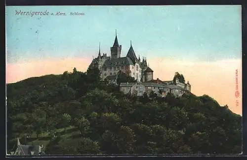 AK Wernigerode a. Harz, Blick auf das Schloss