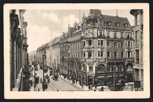AK Berlin, Leipziger- Ecke Wilhelmstrasse mit Strassenbahnen