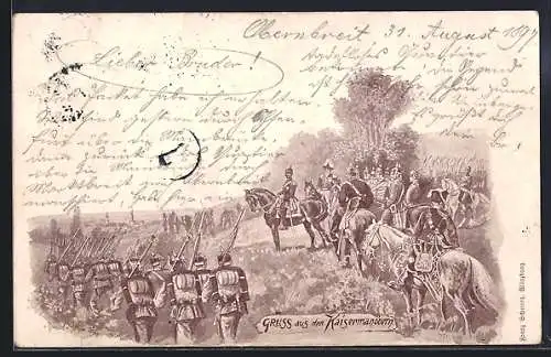 AK Kaisermanöver, Wilhelm II. im Feld