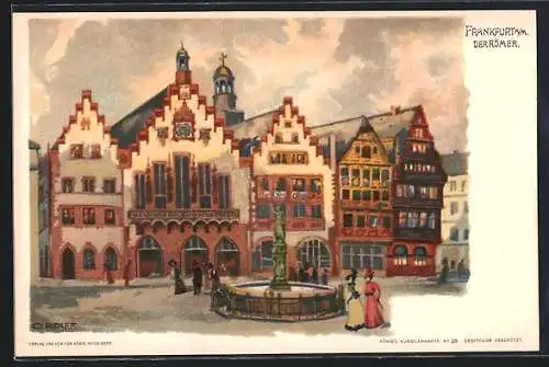 Künstler-AK C. Pfaff: Frankfurt, Partie am Römer