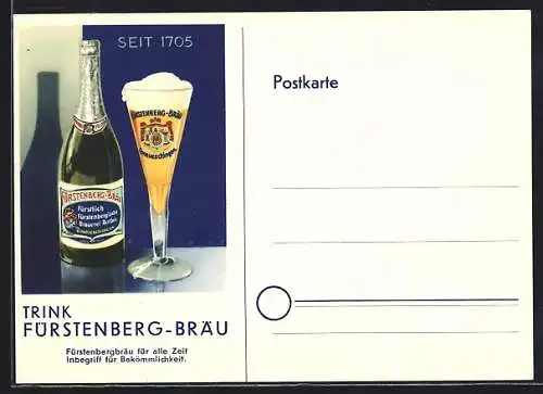 Künstler-AK Brauerei-Werbung Fürstenberg-Bräu
