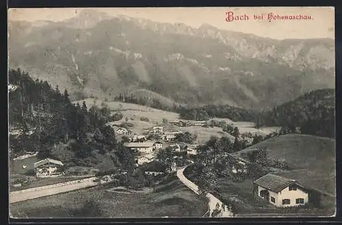 AK Bach bei Hohenaschau, Gesamtansicht aus der Vogelschau