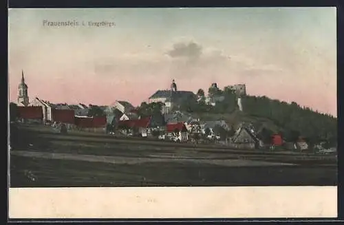 AK Frauenstein i. Erzgebirge, Ortsansicht von den Feldern aus