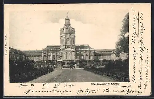AK Berlin, Charlottenburger Schloss mit Parkanlage