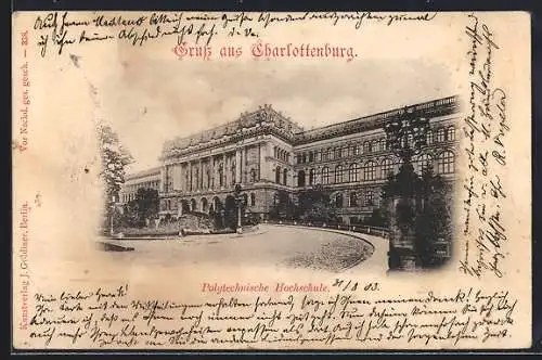 AK Berlin-Charlottenburg, Polytechnische Hochschule mit Vorplatz