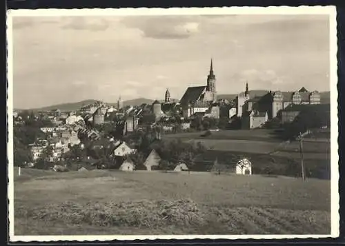 AK Bautzen, Ortsansicht von den Feldern aus