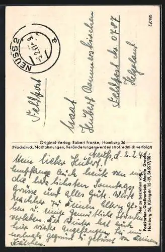 Lied-AK Am Abend auf der Heide, Heideansicht